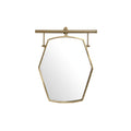 Hexagonal Wall Mirror with Modern Brass Frame